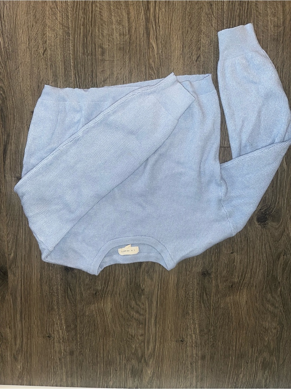 Light Blue Knit Crop Sweater